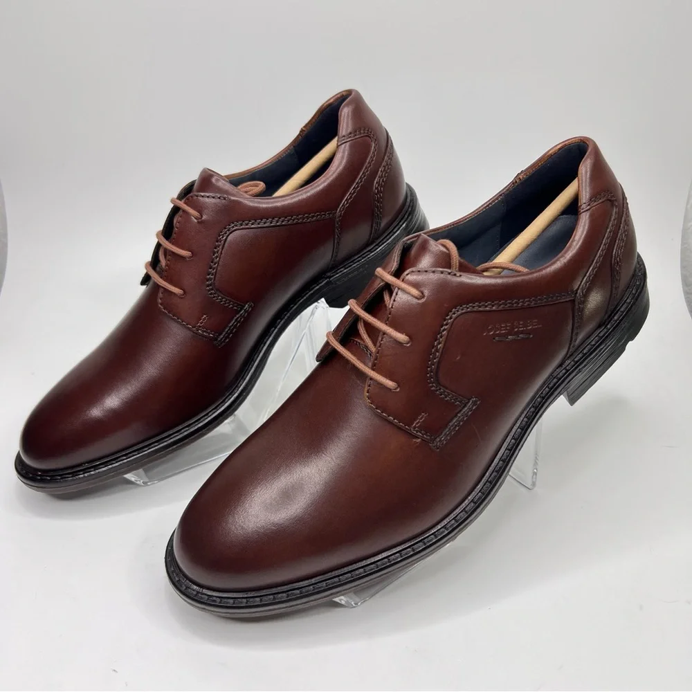 Josef Seibel Men’s Earl Cognac Arezzo Leather Oxford Lace Up Dress Shoe